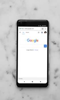 iPhone with google search page open